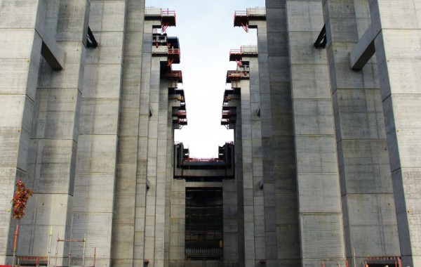 Baustelle des Schiffshebewerks Niederfinow
